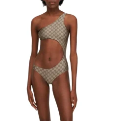 Badeanzug Beige Grau 4