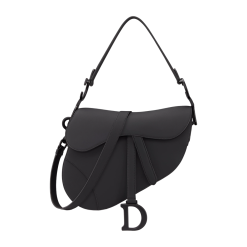 Saddle Genarbtes Kalbsleder Ultramattes Schwarz