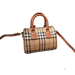 Mini Vintage Plaid Boston Bag