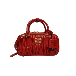 Arcadie Mini Bag Aus Matelassé Nappaleder Rot