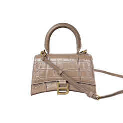 XS Hourglass Hellbraun und Gold Kroko