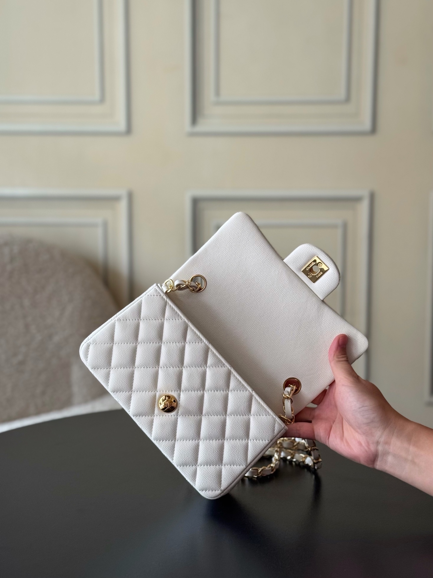 Mini Rectangular Weiß und Gold 20 cm – Bild 5