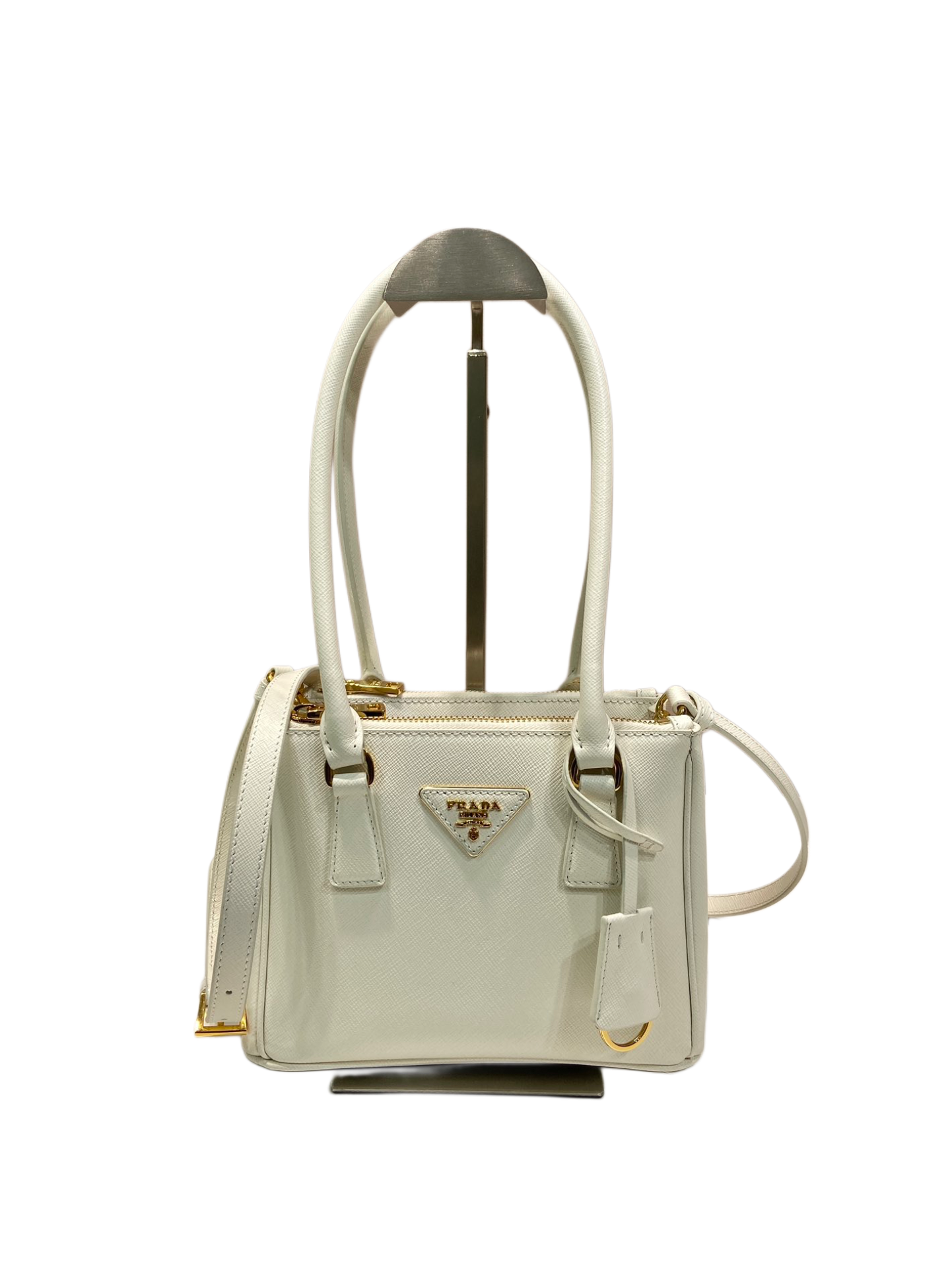 Galleria Mini Bag Aus Saffiano-Leder Weiss