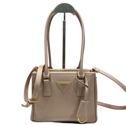 Galleria Mini Bag Aus Saffiano-Leder Natur