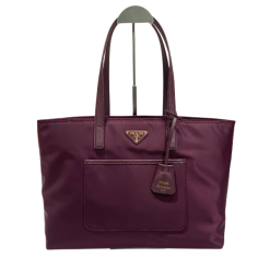 Re-Edition 1978 Mittelgroße Tote Bag Aus Re-Nylon Und Saffiano-Leder Burgunderrot