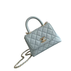 Mini Coco Henkeltasche Lammleder Goldfarbenem Metall Meer