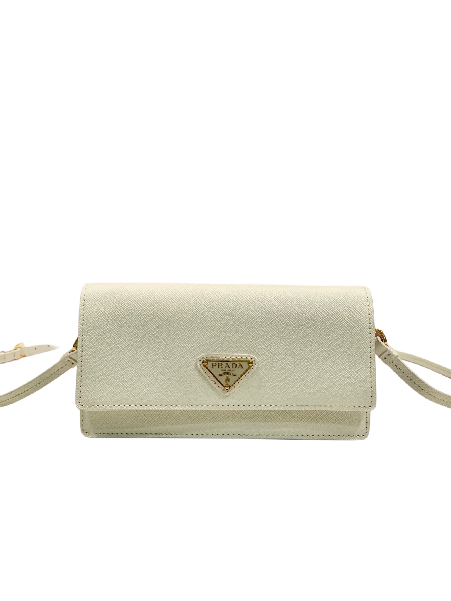 Mini Bag Aus Saffiano-Leder Weiss