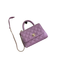 Coco Henkeltasche Lammleder Goldfarbenem Metall Fliederfarben