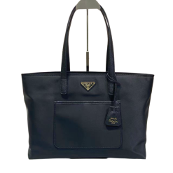 Re-Edition 1978 Mittelgroße Tote Bag Aus Re-Nylon Und Saffiano-Leder Schwarz