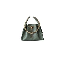 Kleine 25 Tasche Genarbtes Kalbsleder Goldfarbenes Metall Militärgrün