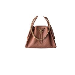 Kleine 25 Tasche  Genarbtes Kalbsleder Goldfarbenes Metall Kakis