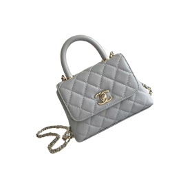 Mini Coco Henkeltasche Lammleder Goldfarbenem Metall Turteltaube