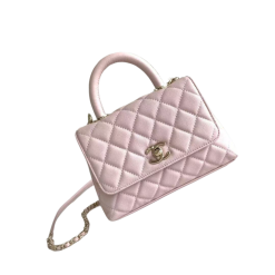 Coco Henkeltasche Lammleder Goldfarbenem Metall Hellrosa