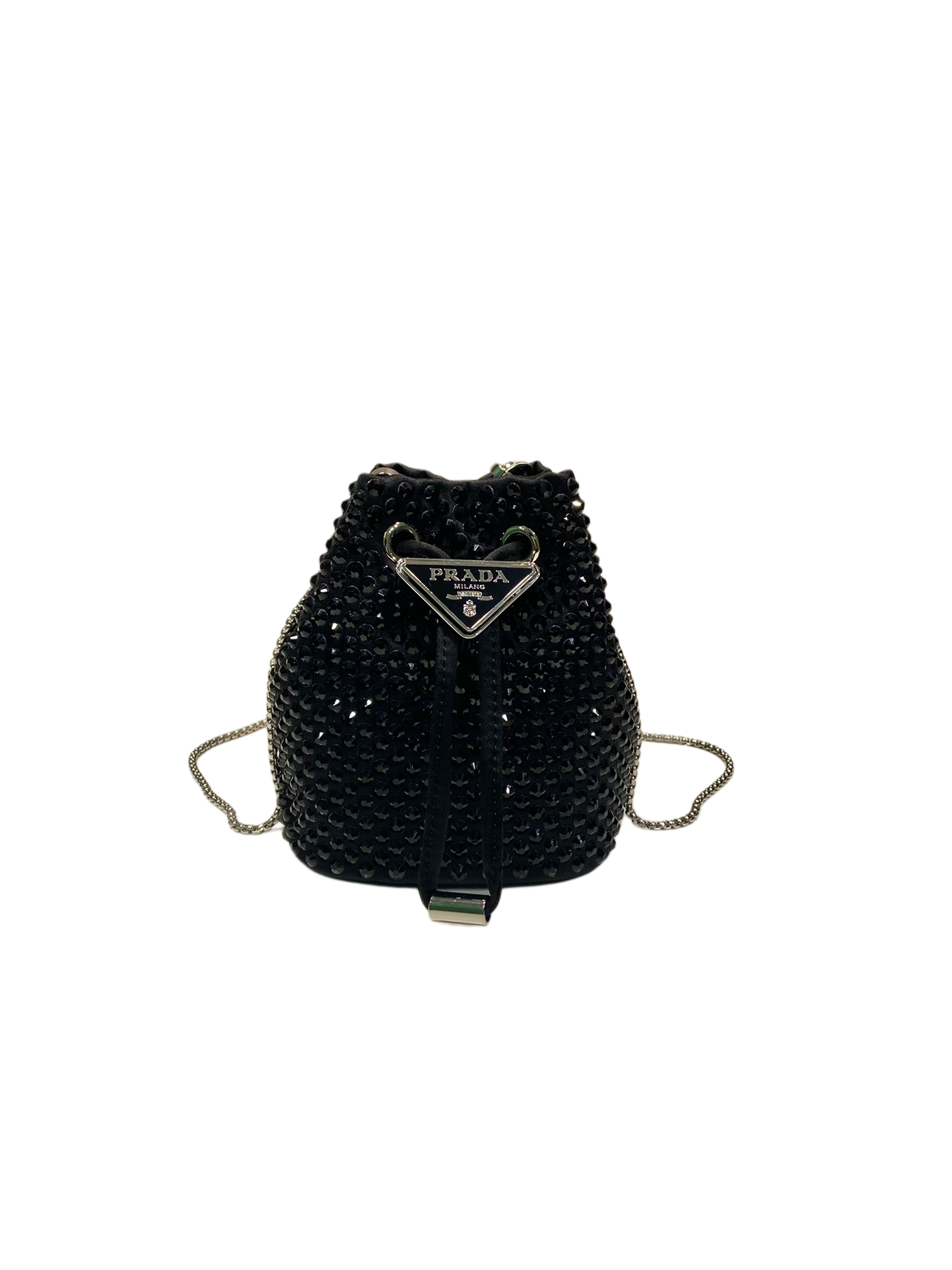 Galleria Mini Bag Aus Satin Mit Kristallen Schwarz