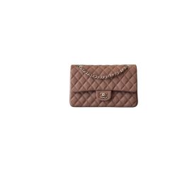 Klassiche 11.12 Tasche Lammleder Goldfarbenes Metall Schokolade 15.5x25.5x6.5cm