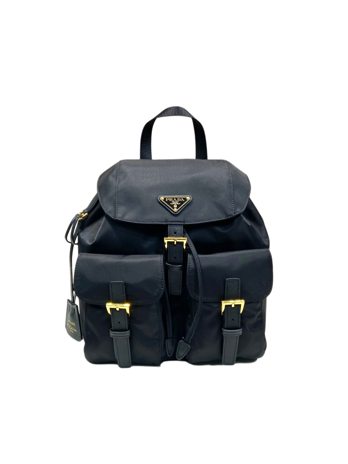 Rucksack Aus Re-Nylon Schwarz