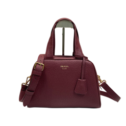 Mittelgroße Henkeltasche Aus Leder Burgunderrot