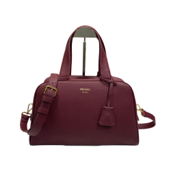 Große Henkeltasche Aus Leder Burgunderrot