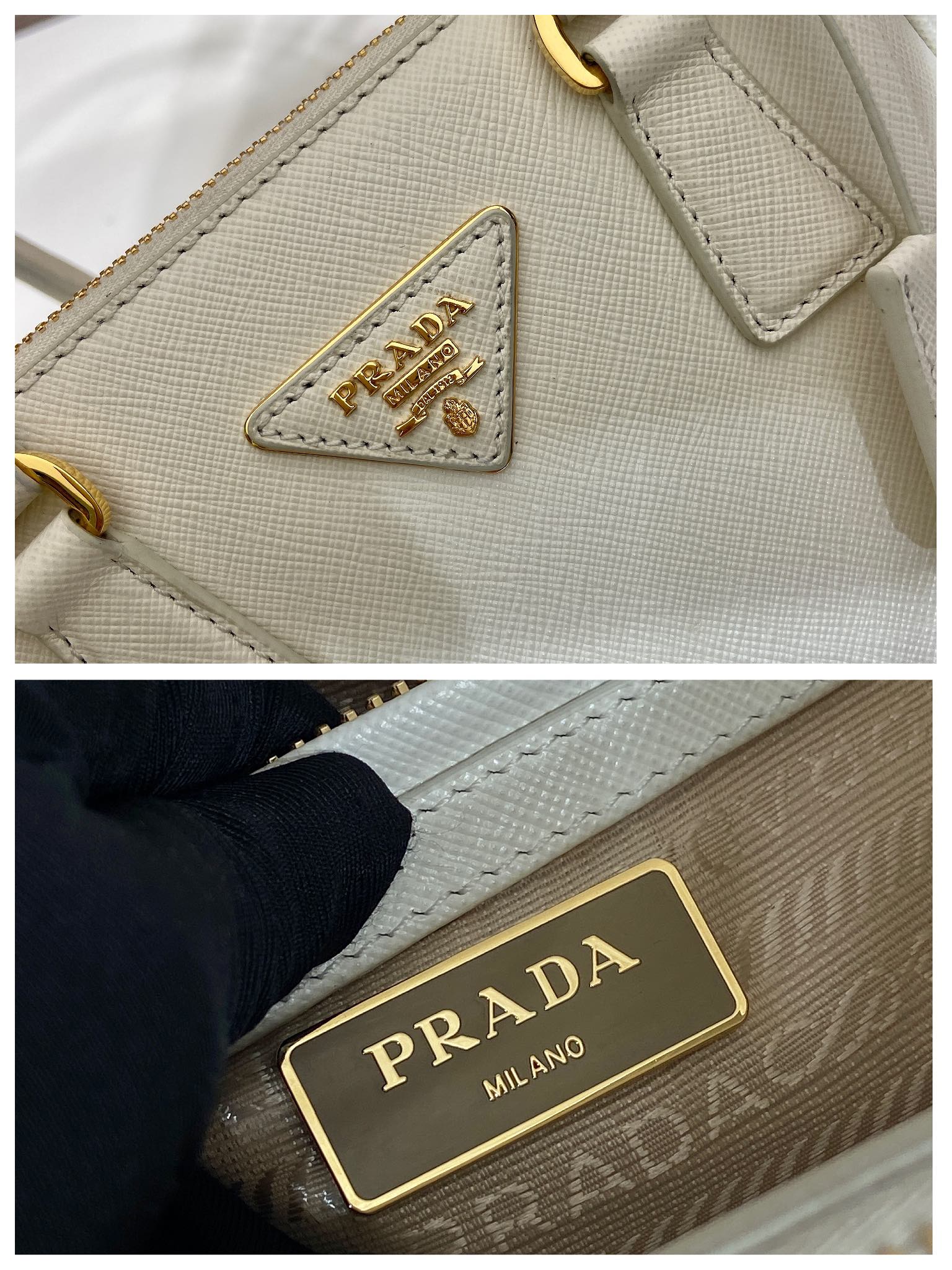 Galleria Mini Bag Aus Saffiano-Leder Weiss – Bild 6
