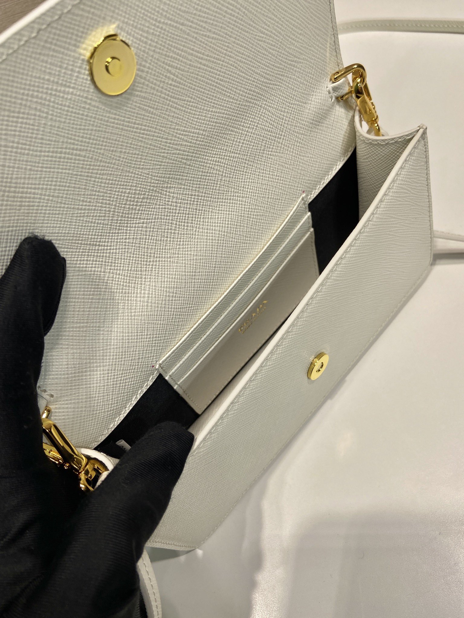 Mini Bag Aus Saffiano-Leder Weiss – Bild 7