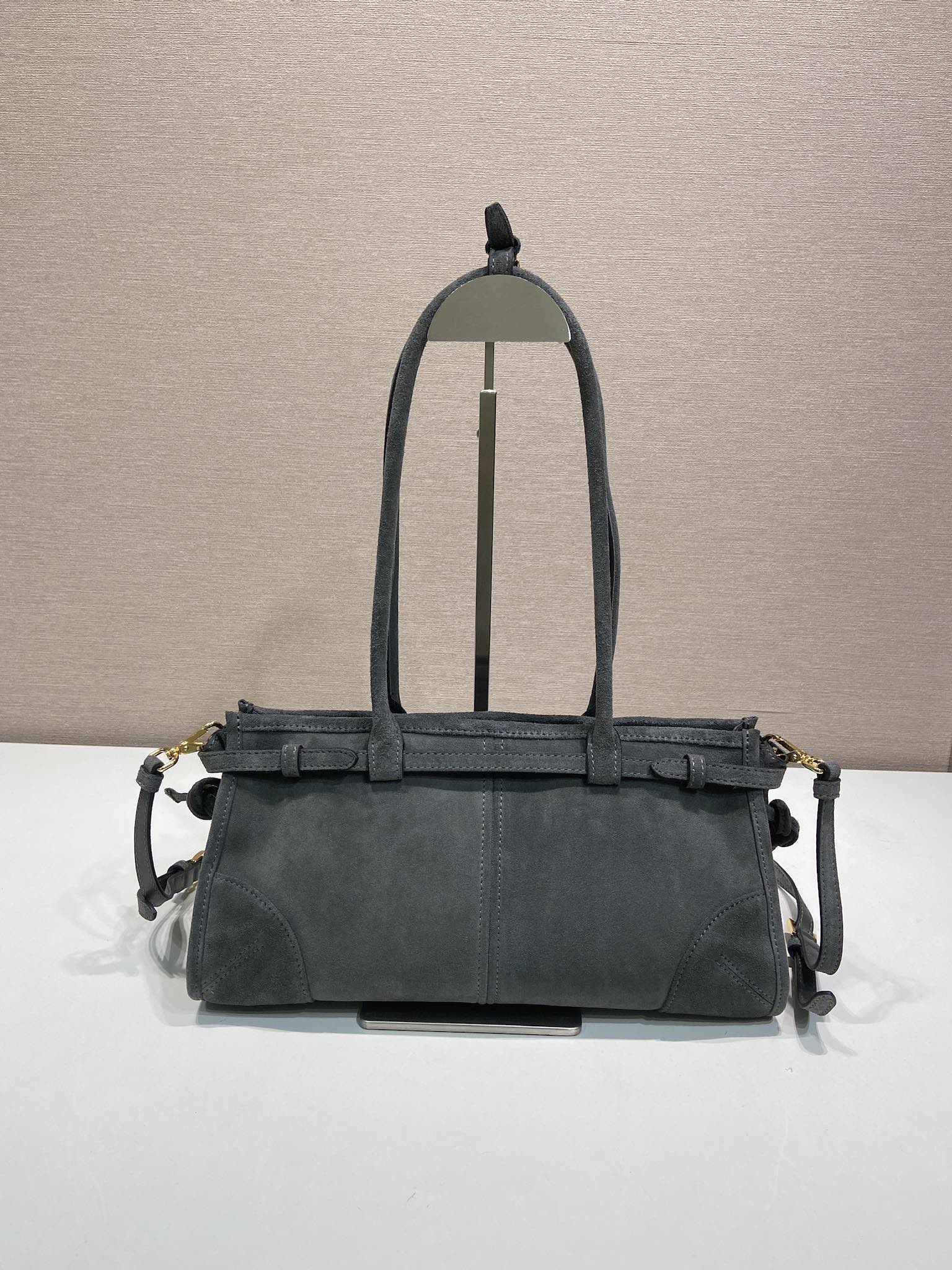 Bonnie Medium Handtasche Aus Wildleder Anthrazitgrau – Bild 4