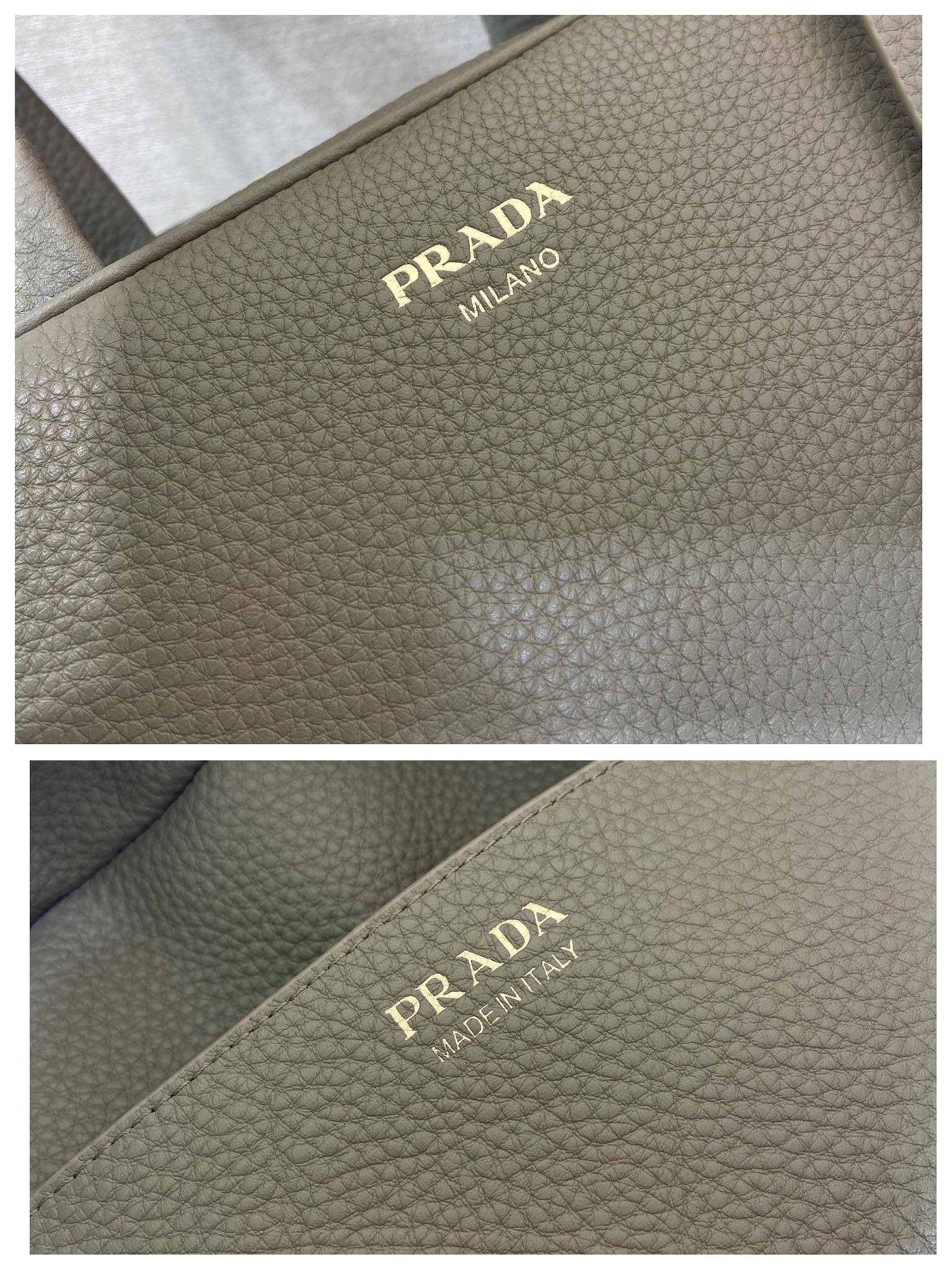 Große Henkeltasche Aus Leder Lehmgrau – Bild 5